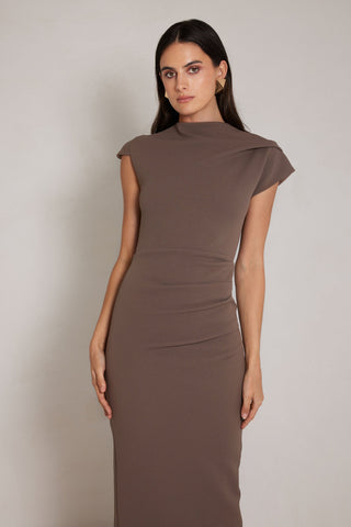 Elle Zeitoune Milani Midi Dress - Latte