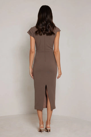 Elle Zeitoune Milani Midi Dress - Latte