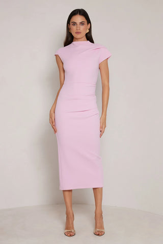 Elle Zeitoune Milani Midi Dress - Peony Pink