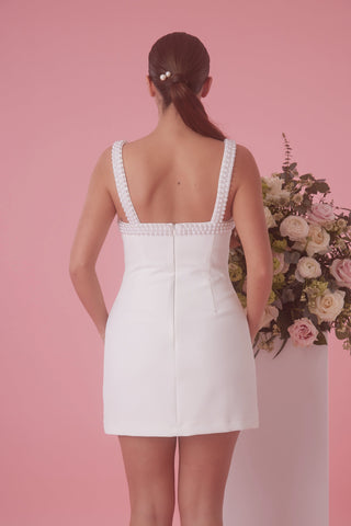 Odd Muse The Ultimate Muse Pearl Trim Mini Dress - White