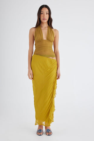 Benni Penelope Halter Maxi Dress - Wasabi
