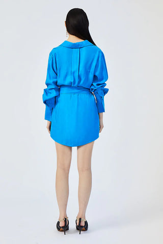 Suboo Hannah Oversized Mini Shirt Dress - Lapis Blue
