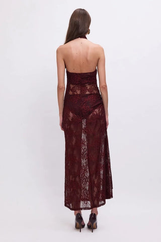 Suboo Gordana Halter Neck Maxi Dress - Bordeaux