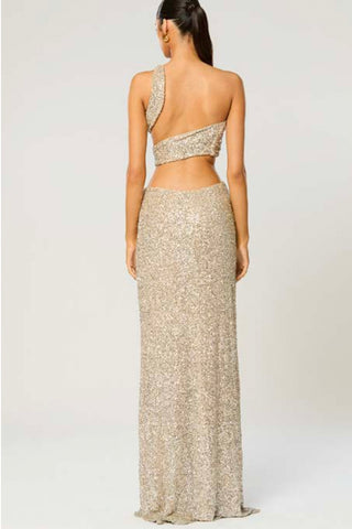 Winona Sterling Sash Dress - Silver