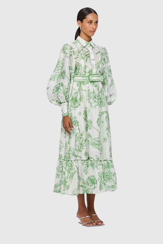 Leo Lin Stephania Midi Dress - Celadon