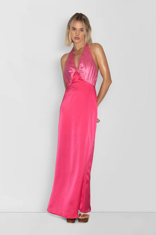 The Wolf Gang Oahu Slip Dress - Hot Pink