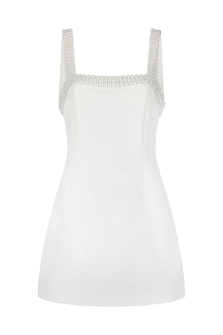 Odd Muse The Ultimate Muse Pearl Trim Mini Dress - White