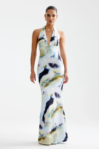 Lexi Novia Dress - Blue Mineral Print