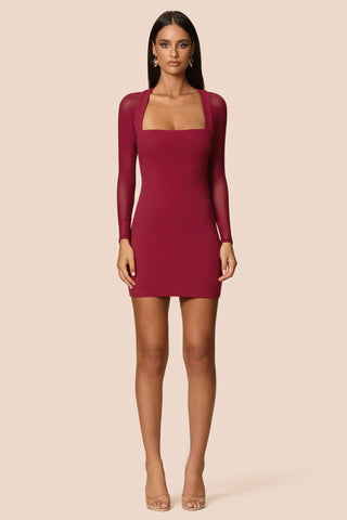 Nookie Amore Mesh Mini Dress - Ruby
