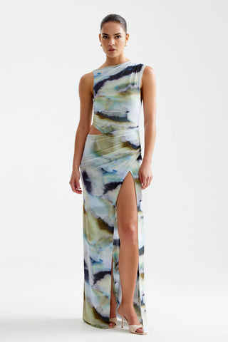 Lexi Fiora Dress - Blue Mineral Print