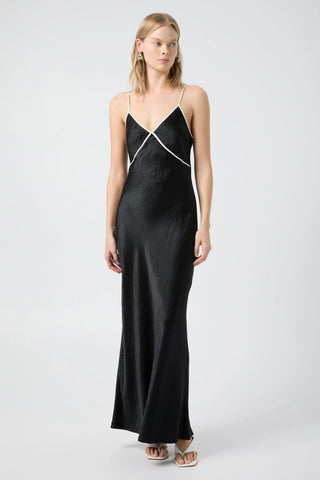 Third Form Crush Contrast Bind Cami Dress - Black & Cream