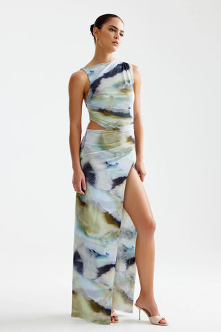 Lexi Fiora Dress - Blue Mineral Print