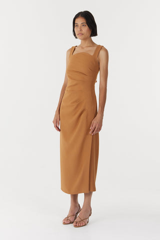 Third Form Enigma Tuck Dress - Camel