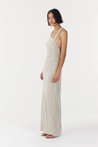 Third Form Stirling Twist Asymmetric Maxi Dress - Oyster Grey