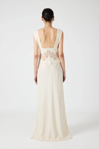 Third Form Visions Lace Floor Length Dress - Buttercream