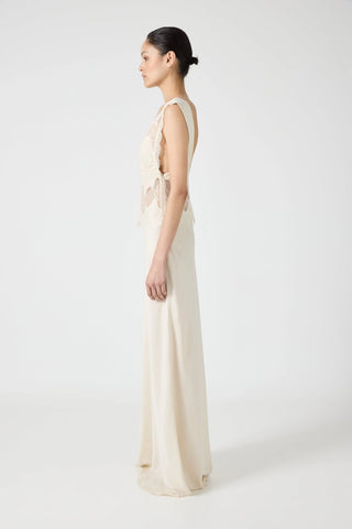 Third Form Visions Lace Floor Length Dress - Buttercream