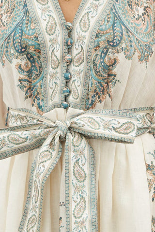 Zimmermann Brighton Paisley Mini Dress - Turquoise