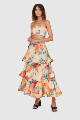 Leo Lin Florescence Bustier Top - Blossom Champagne