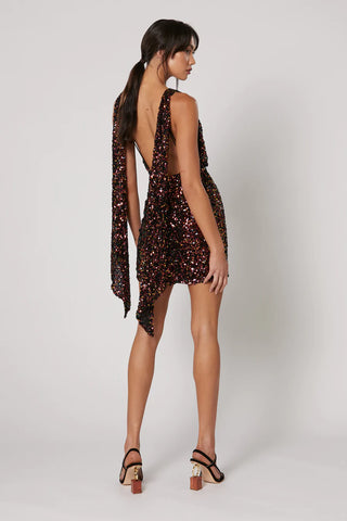 Winona Lumi Sash Dress - Wine Multi