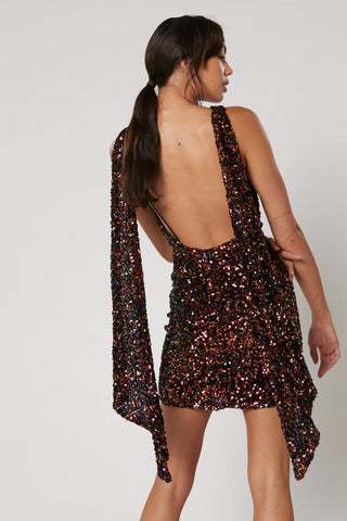 Winona Lumi Sash Dress - Wine Multi