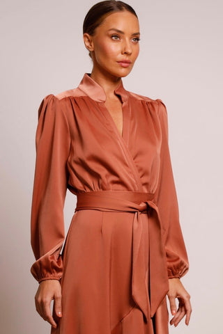 Pasduchas Pinnacle Sleeve Midi Dress - Cinnamon