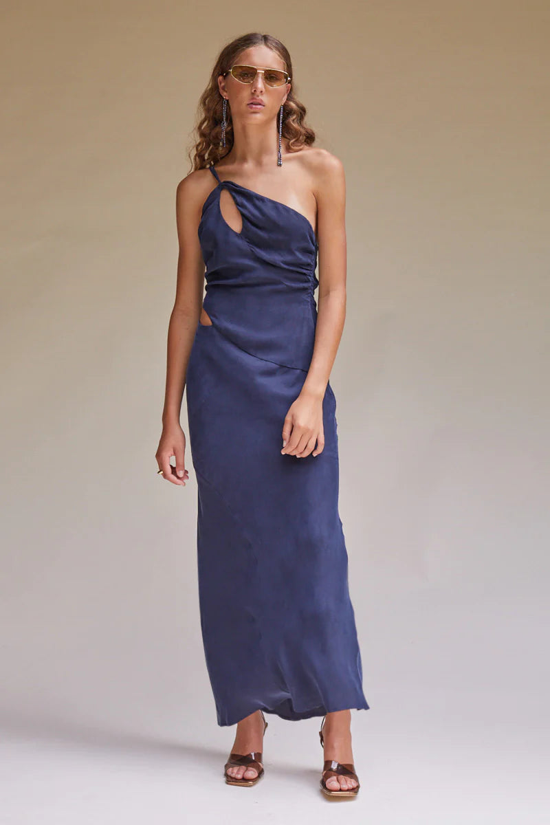 Navy keyhole dress new arrivals