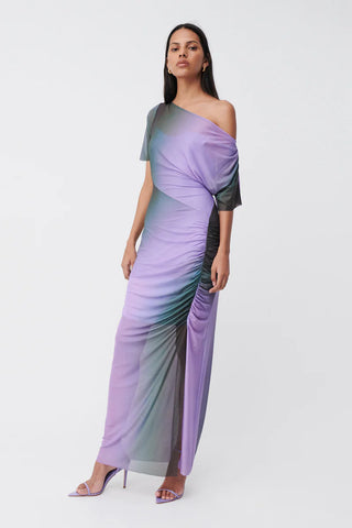 Suboo Olafur Draped Cowl Neck Longline Dress - Print