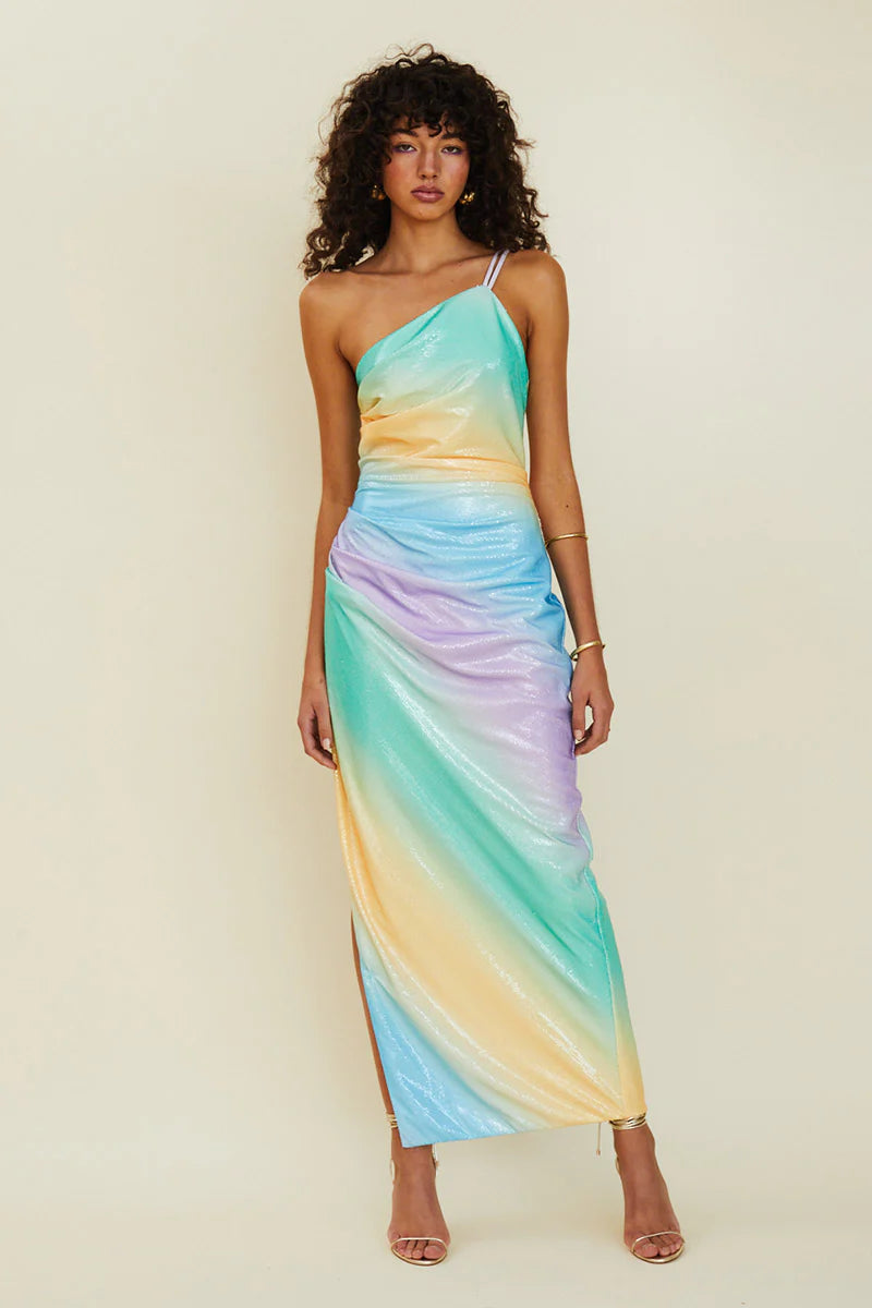 One shoulder maxi 2024 dress with split