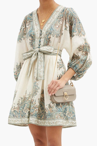 Zimmermann Brighton Paisley Mini Dress - Turquoise