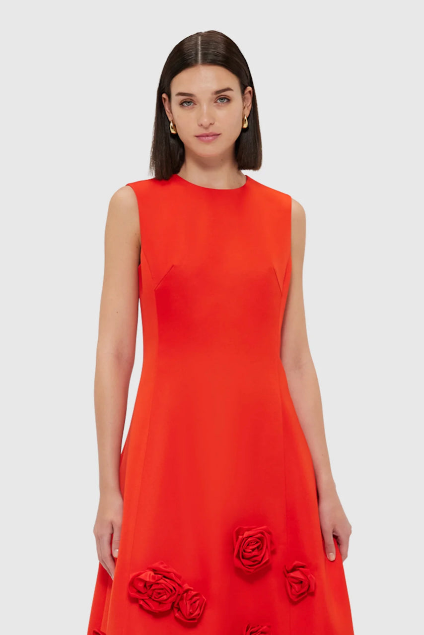 Leo Lin Cleo Sleeveless Midi Dress - Scarlet