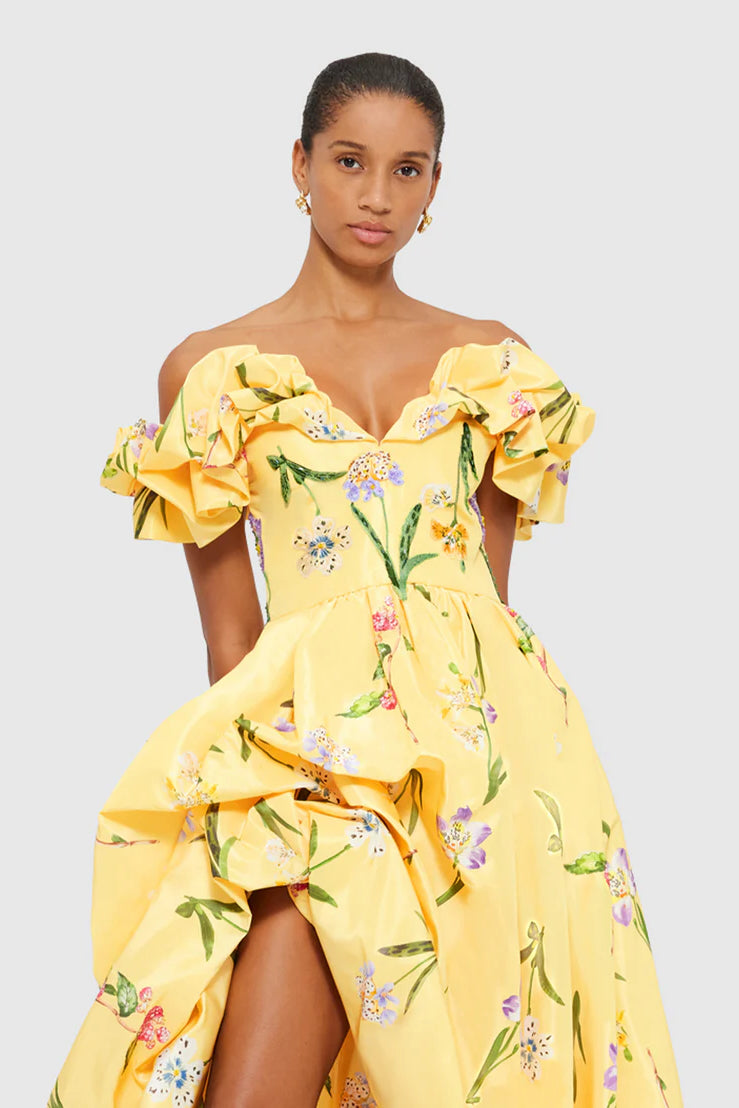 Leo Lin Maxime Voluminous Gown - Wild Flower in Sorbet