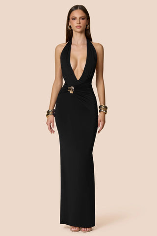 Nookie Portia Halter Maxi Dress - Black