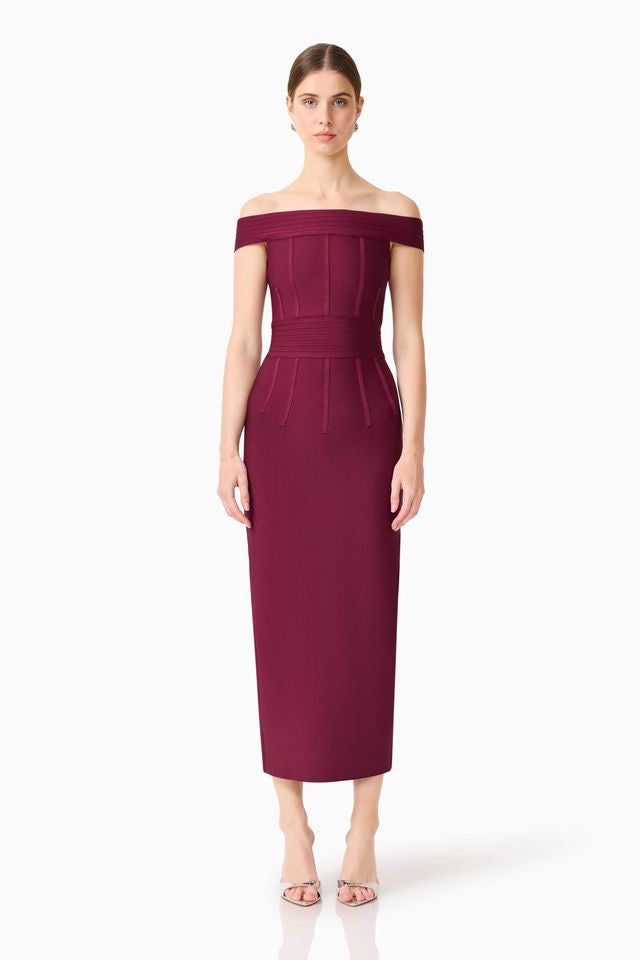 Elliatt Elena Strapless Gown - Plum Red