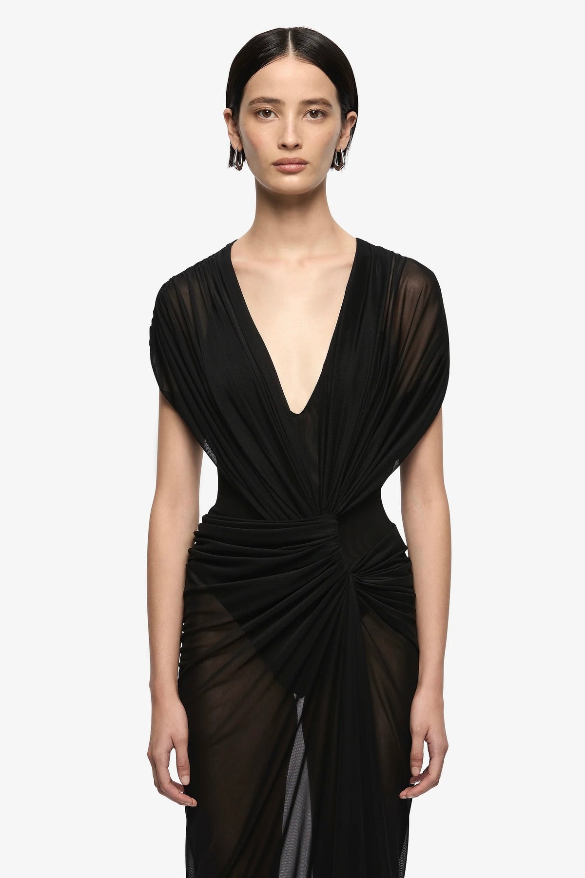 Bec & Bridge Leia Drape Maxi Dress - Black