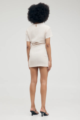 Third Form Electric Tucked Tee Dress - Bone