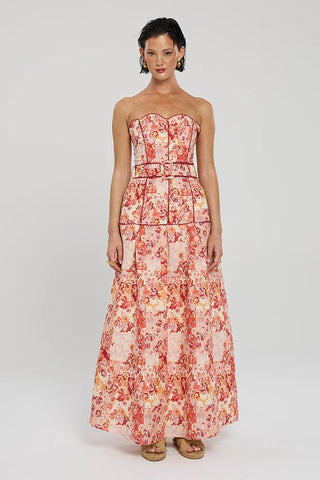 Winona Selca Panel Dress - Red Print