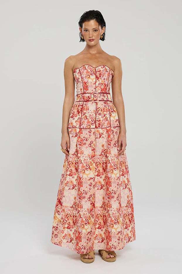 Winona Selca Panel Dress - Red Print