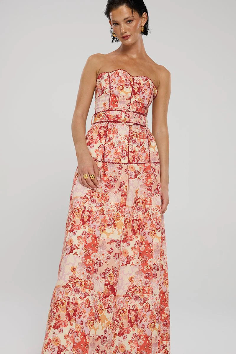 Winona Selca Panel Dress - Red Print