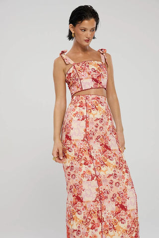 Winona Selca Midi Skirt - Red Print