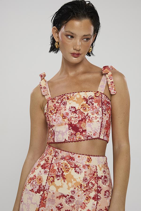 Winona Selca Midi Skirt - Red Print