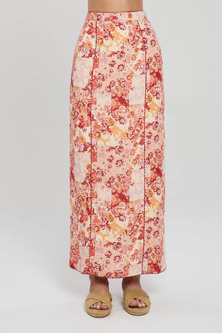 Winona Selca Midi Skirt - Red Print