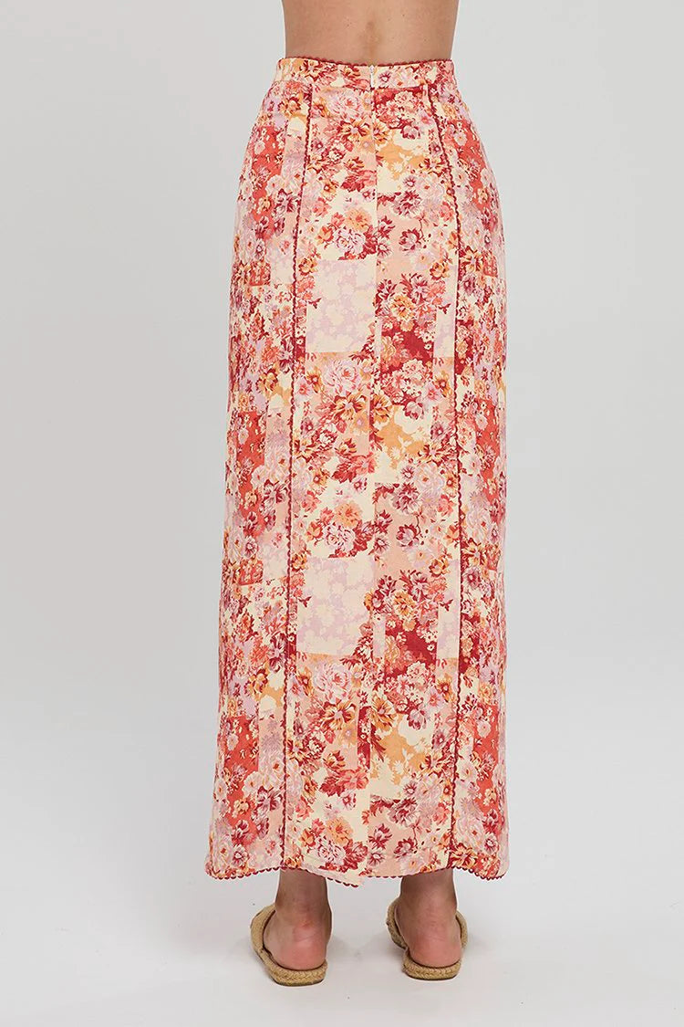 Winona Selca Bow Top - Red Print