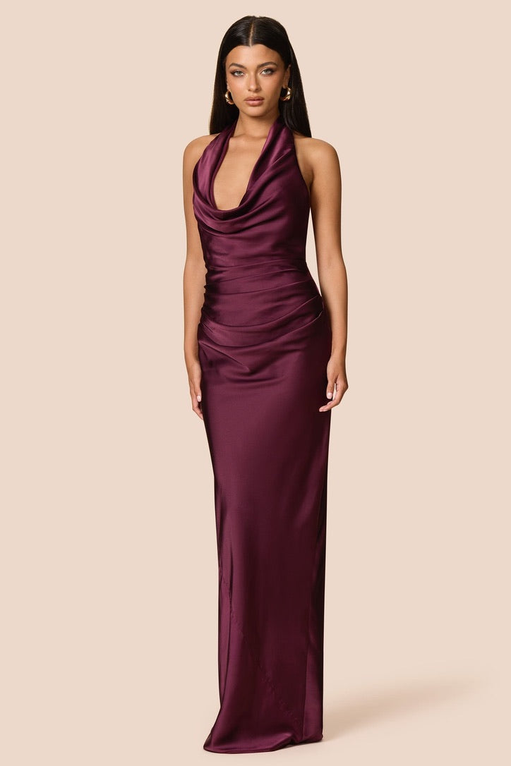 Nookie Penelope Drape Gown - Mulberry