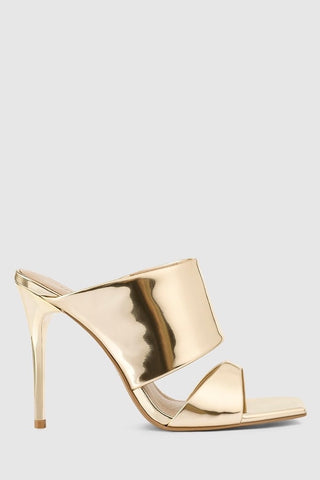 Lana Wilkinson Montana Mule Heels - Gold Patent Leather