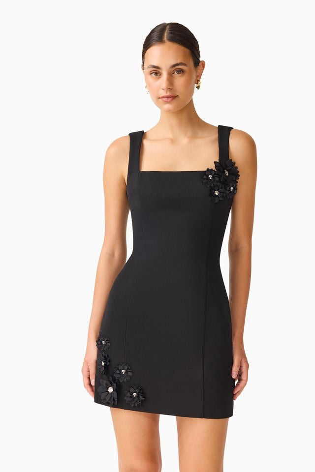 Elliatt Solenne Square Neck Mini Dress - Black