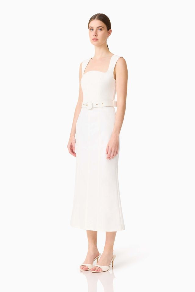 Elliatt Nydia Fit & Flare Maxi Dress - White