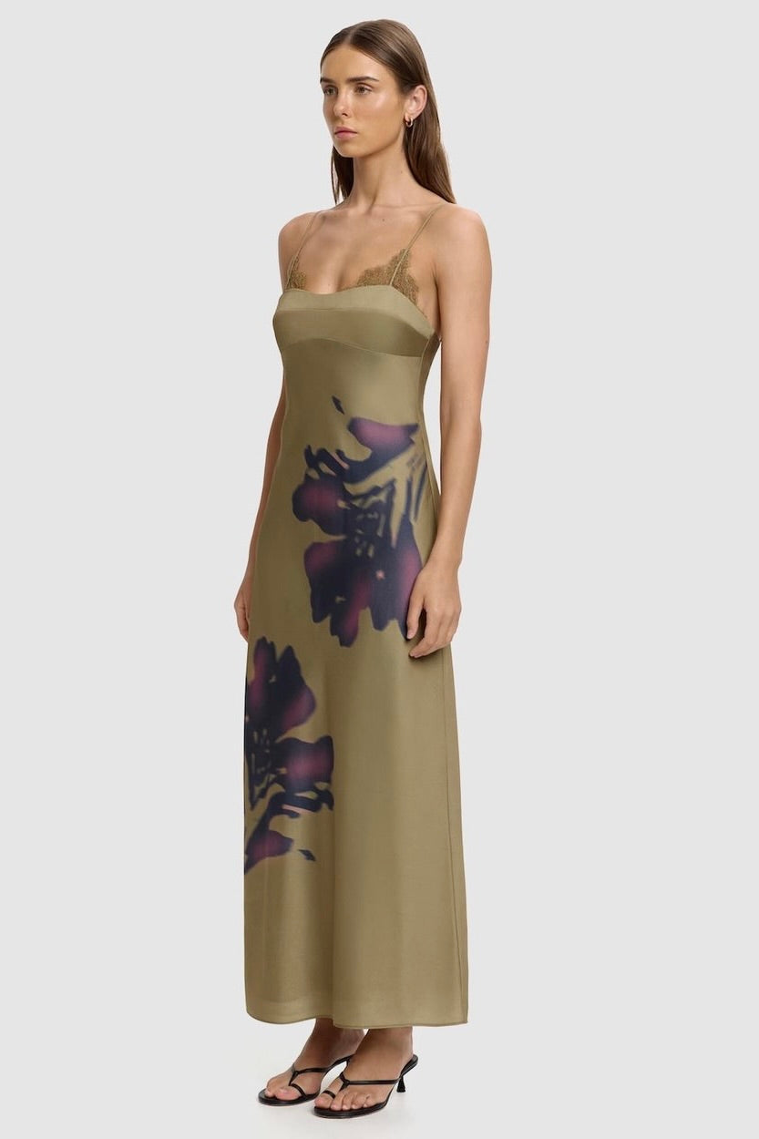 Significant Other Tily Maxi Dress - Olive Stencil