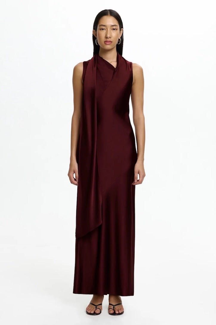 Significant Other Daira Maxi Scarf Dress - Bordeaux