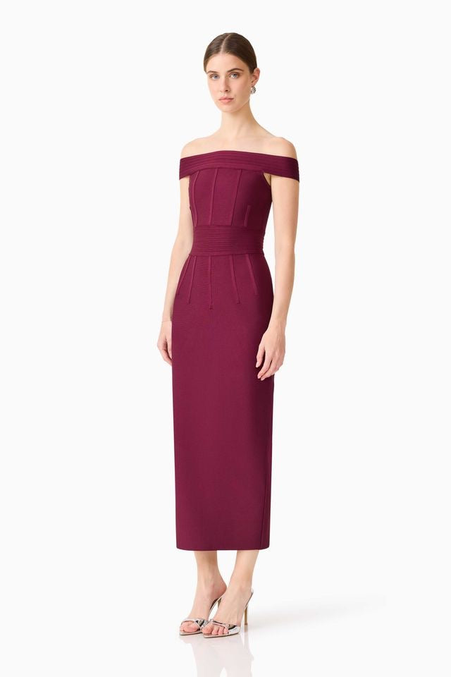 Elliatt Elena Strapless Gown - Plum Red