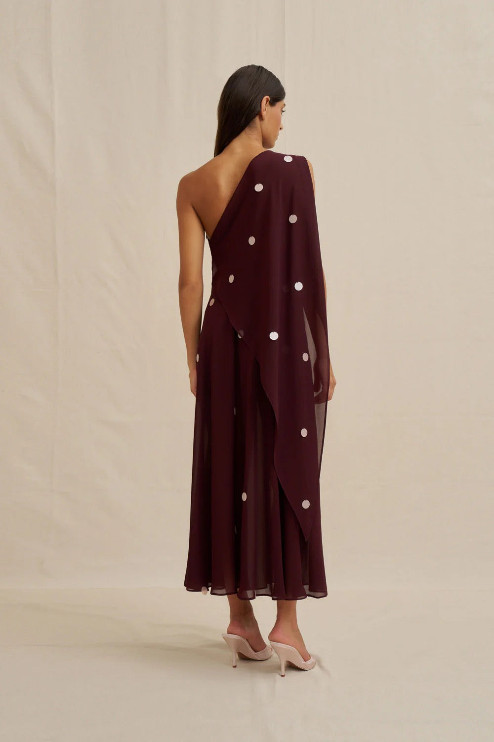 By Johnny Delia Drape Midi Dress - Wine Pink